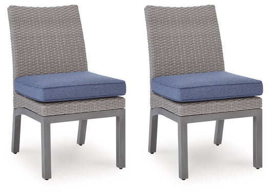 Half Moon Beach - Side Chair With Cushion (Set of 2) - Blue / Gray - Hornell Furniture Outlet