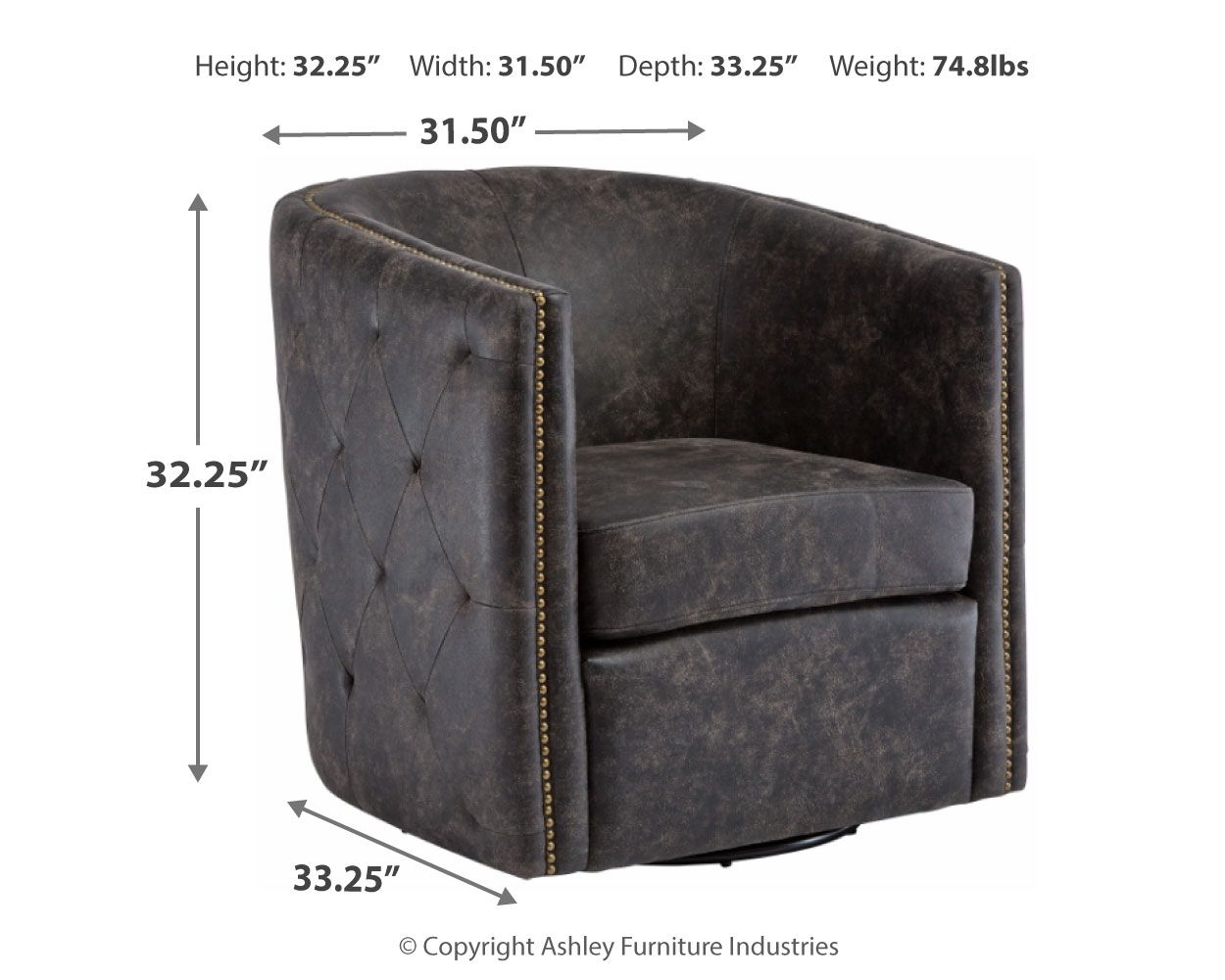 Brentlow - Swivel Accent Chair - Hornell Furniture Outlet