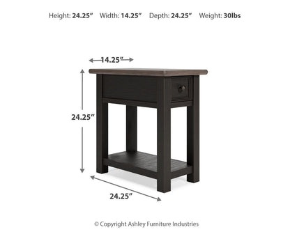 Tyler Creek - Chair Side End Table - Black / Gray - Hornell Furniture Outlet