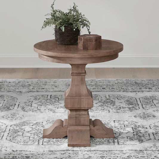 Haven Hills - Round End Table - Camel Beige - Hornell Furniture Outlet