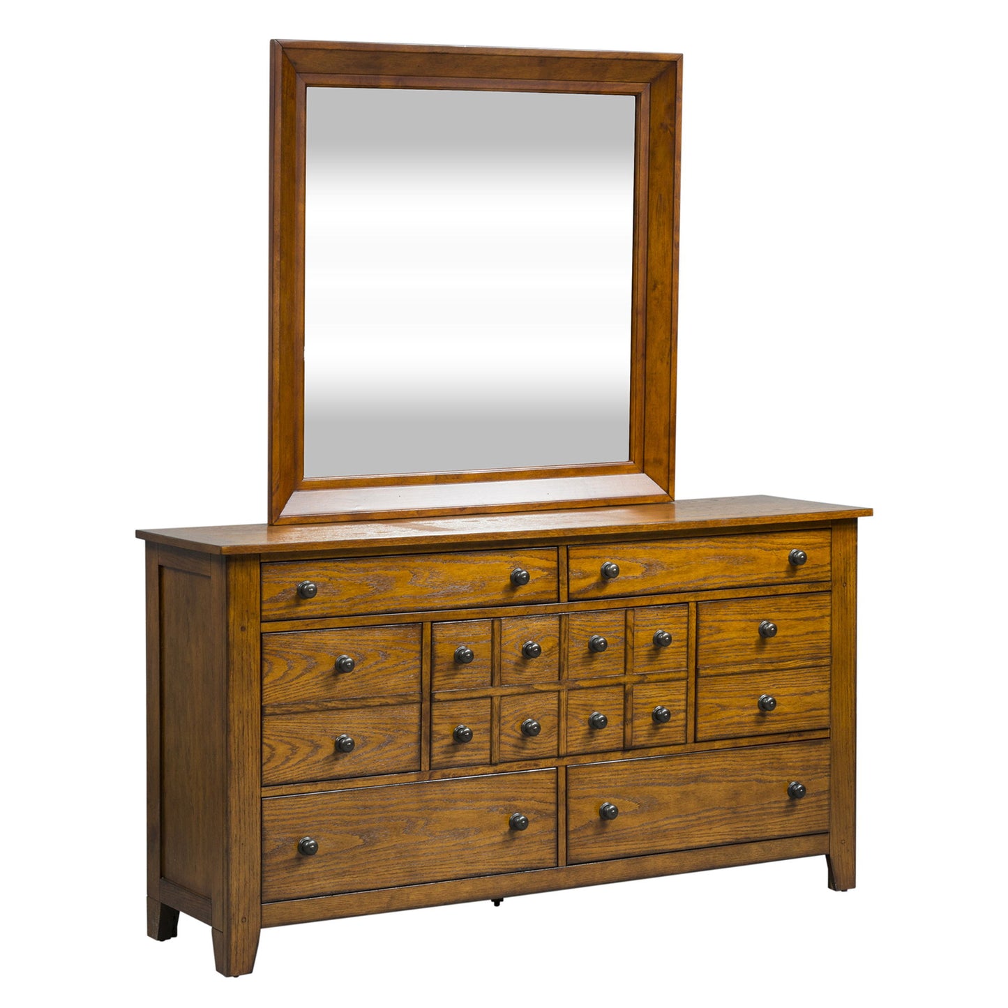 Grandpas Cabin - Dresser & Mirror - Light Brown - Hornell Furniture Outlet