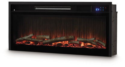 Entertainment Accessories - Black - Fireplace Insert With Faux Birch Log Set - Hornell Furniture Outlet