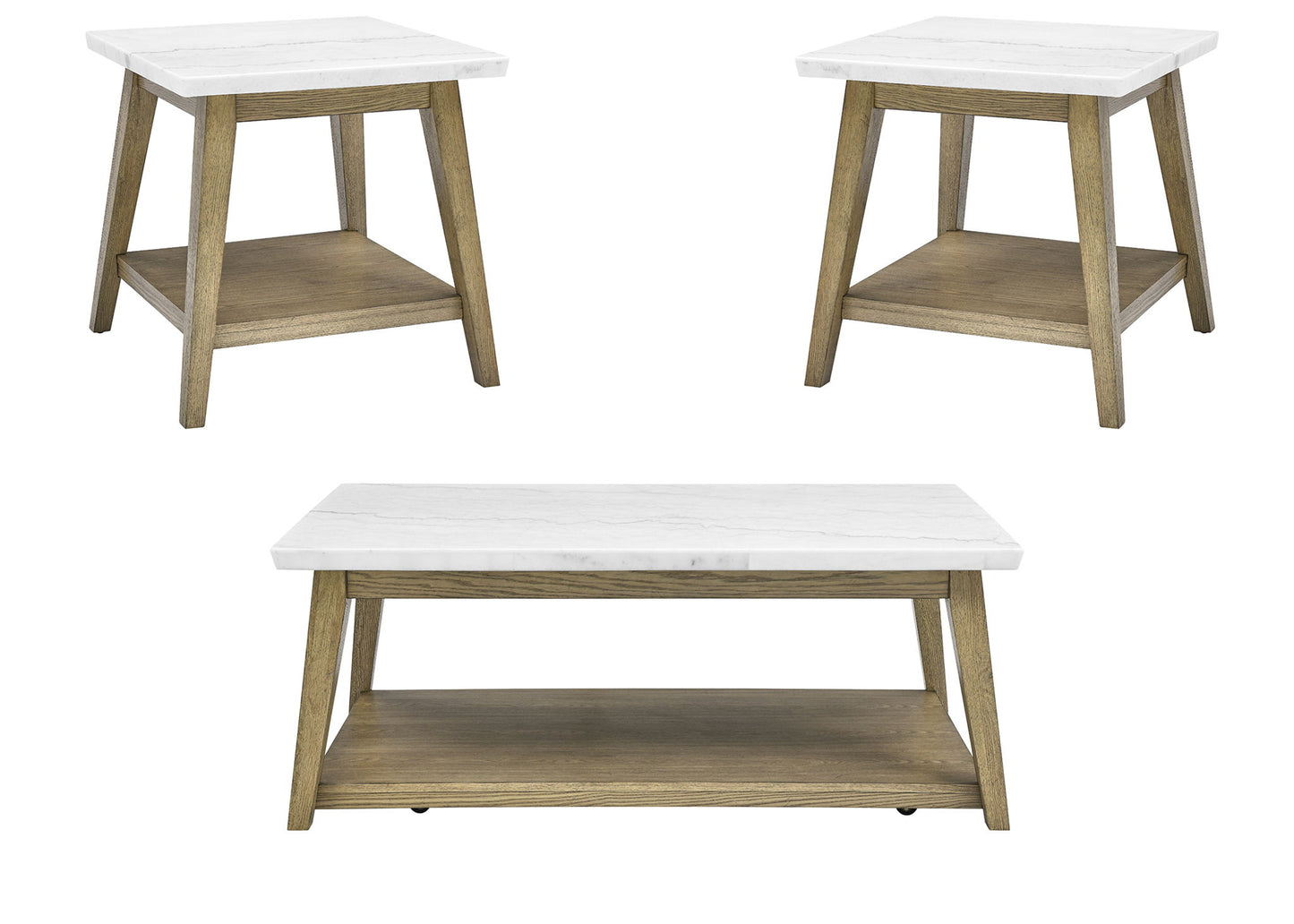 Vida - 3 Piece Occasional Table Set - Brown - Hornell Furniture Outlet