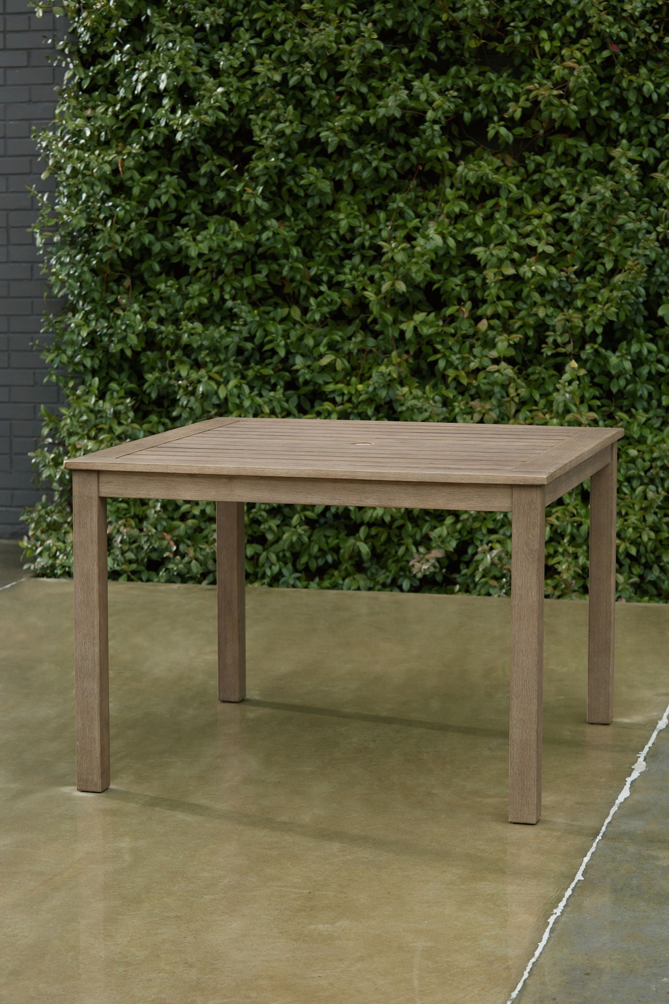 Aria Plains - Brown - Square Dining Table W/Umb Opt - Hornell Furniture Outlet