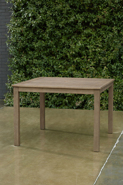 Aria Plains - Brown - Square Dining Table W/Umb Opt - Hornell Furniture Outlet
