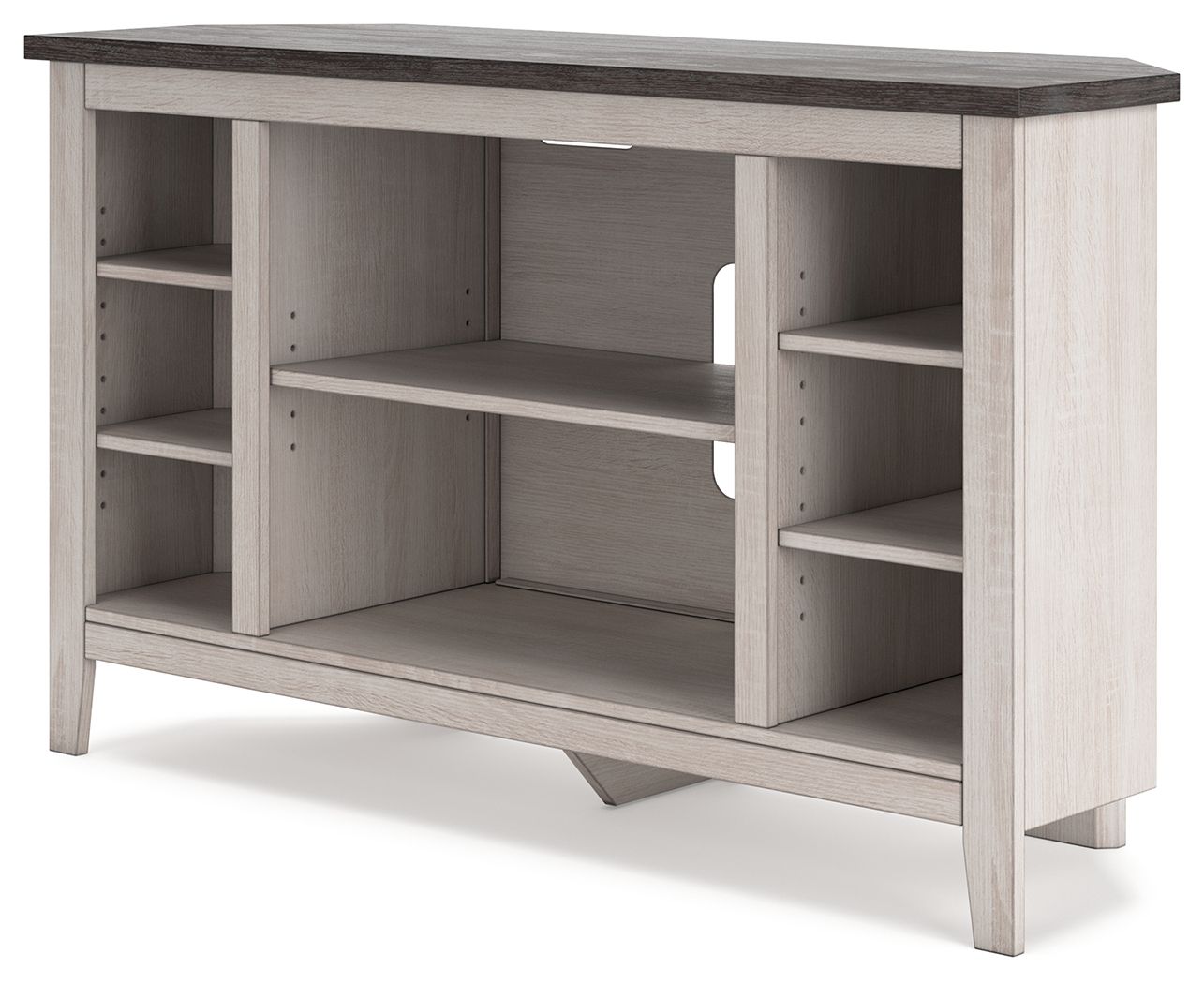 Dorrinson - Two - tone - Corner TV Stand/Fireplace OPT - Hornell Furniture Outlet
