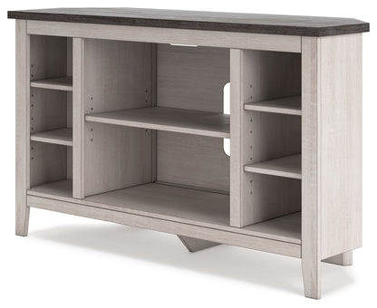 Dorrinson - Two - tone - Corner TV Stand/Fireplace OPT - Hornell Furniture Outlet