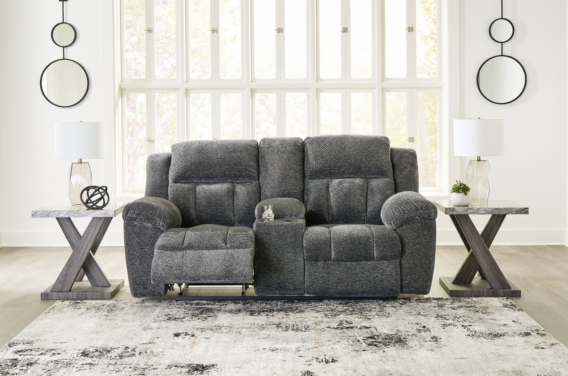 Frohn - Dbl Reclining Loveseat With Console - Hornell Furniture Outlet