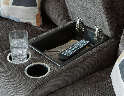 Kanlow - Dbl Reclining Loveseat With Console - Hornell Furniture Outlet