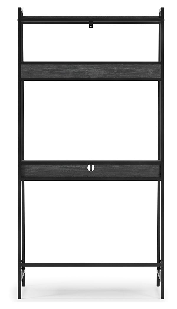Yarlow - Black - Home Office Desk and Shelf - Hornell Furniture Outlet