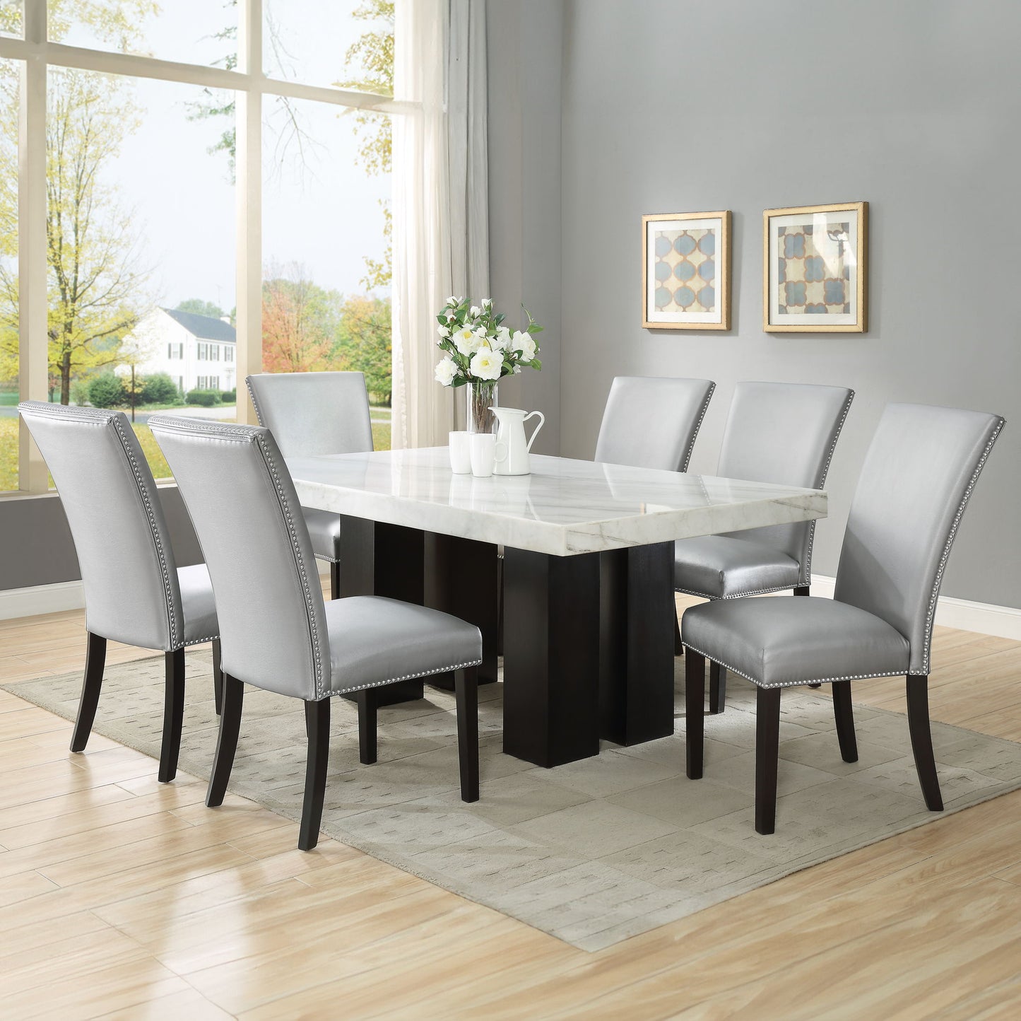 Camila - Rectangular Dining Set - White Top - Hornell Furniture Outlet