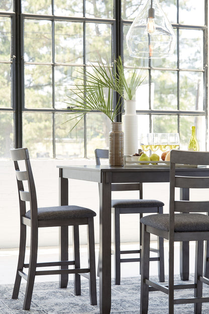 Bridson - Square Counter TBL Set (Set of 5) - Gray - Hornell Furniture Outlet