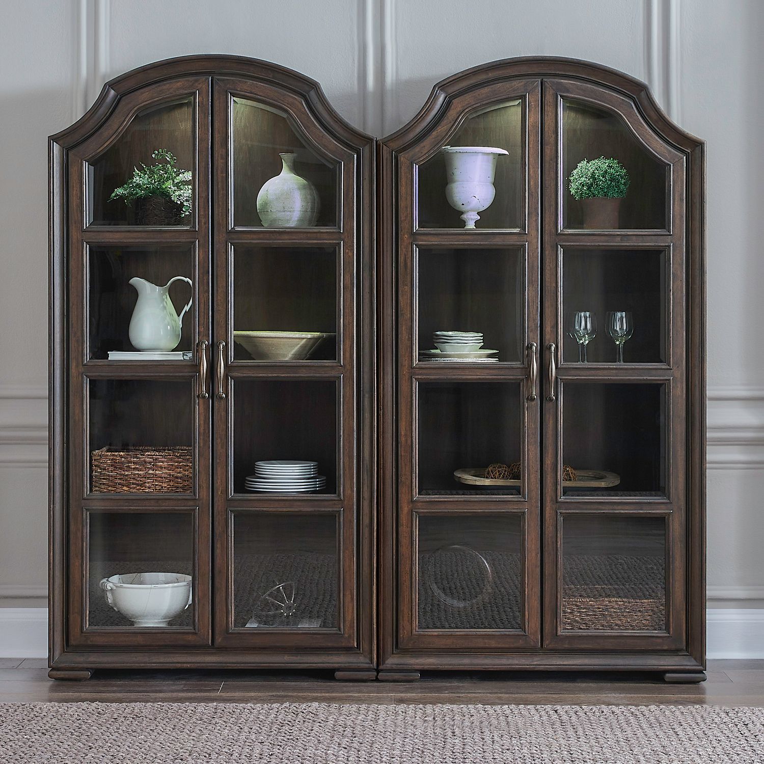 Provence Park - 2 Piece Bunching Cabinet Set - Brown - Hornell Furniture Outlet