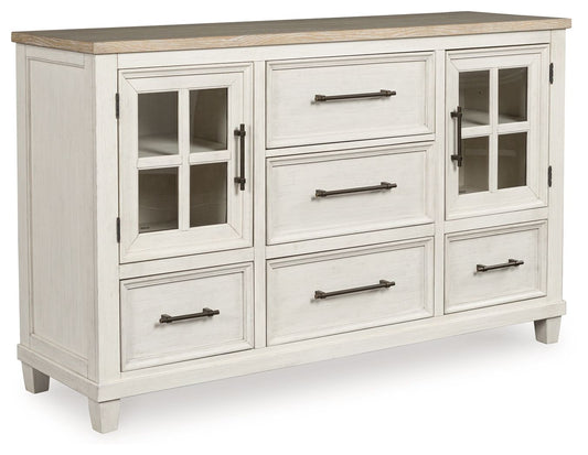 Shaybrock - Antique White / Brown - Dresser - Hornell Furniture Outlet