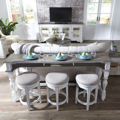 Magnolia Manor - Console Swivel Stool - White - Hornell Furniture Outlet