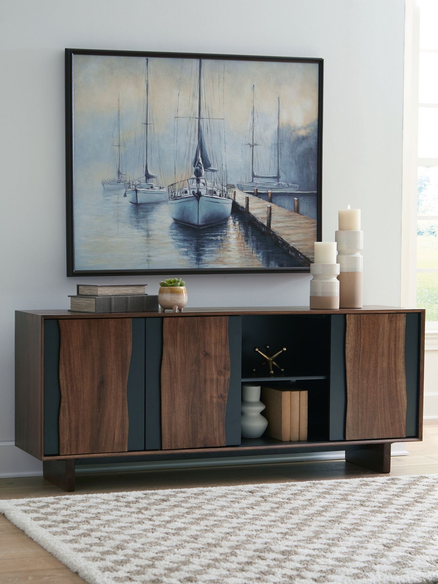 Welby - Brown / Charcoal - Accent Cabinet - Hornell Furniture Outlet