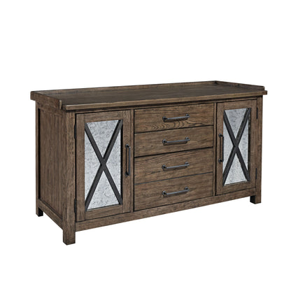Sonoma Road - Small Credenza - Light Brown - Hornell Furniture Outlet