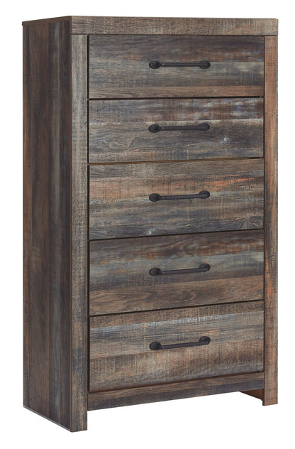 Drystan - Brown / Beige - Five Drawer Chest - Hornell Furniture Outlet
