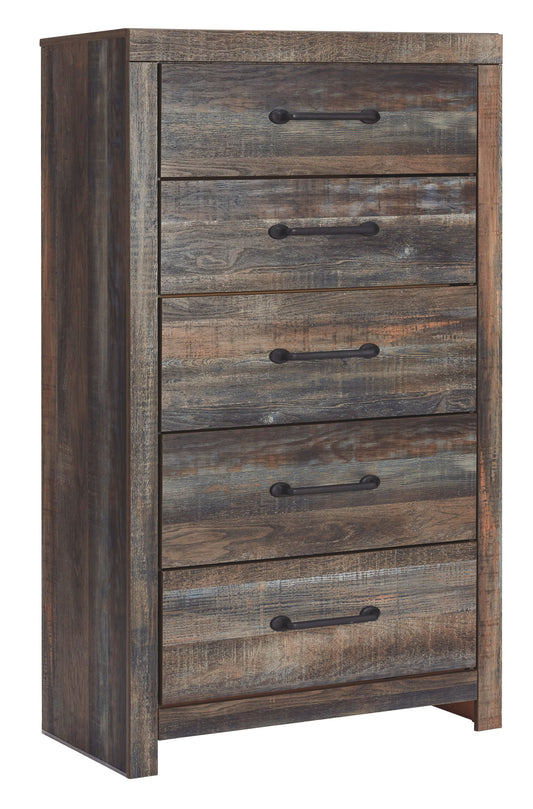 Drystan - Brown / Beige - Five Drawer Chest - Hornell Furniture Outlet