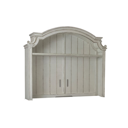 Magnolia Manor - Arched Entertainment Hutch - White - Hornell Furniture Outlet