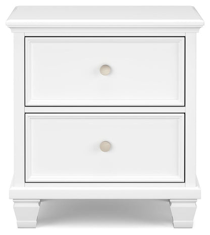 Fortman - White - Two Drawer Night Stand - Hornell Furniture Outlet
