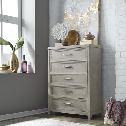 Belmar - 5 Drawer Chest - Washed Taupe - Hornell Furniture Outlet