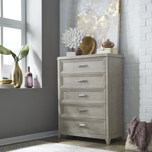 Belmar - 5 Drawer Chest - Washed Taupe - Hornell Furniture Outlet