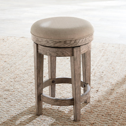 City Scape - Upholstered Swivel Console Stool - Burnished Beige - Hornell Furniture Outlet