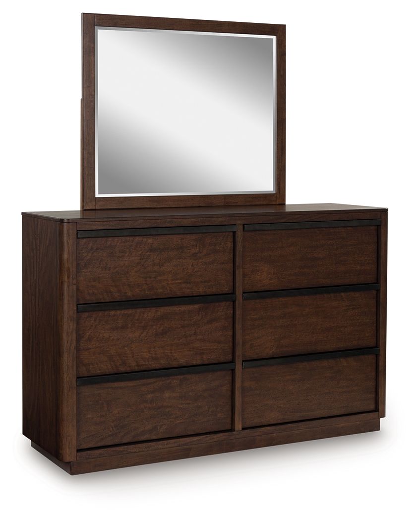 Dilenno - Dark Brown - Dresser And Mirror - Hornell Furniture Outlet