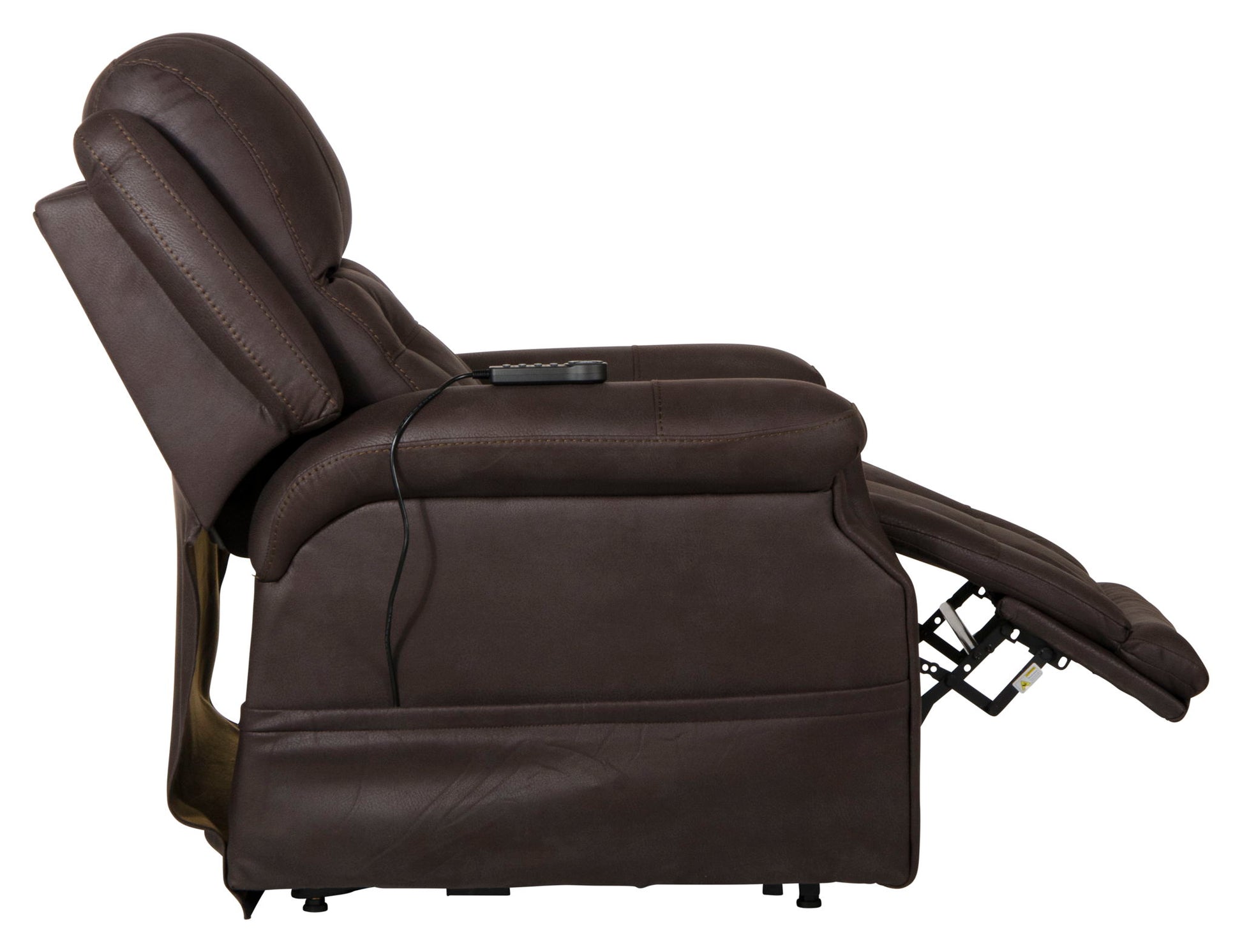 Haywood - Power Headrest Power Lift Lay Flat Recliner With Heat & Massage - Chocolate - Hornell Furniture Outlet