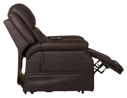 Haywood - Power Headrest Power Lift Lay Flat Recliner With Heat & Massage - Chocolate - Hornell Furniture Outlet