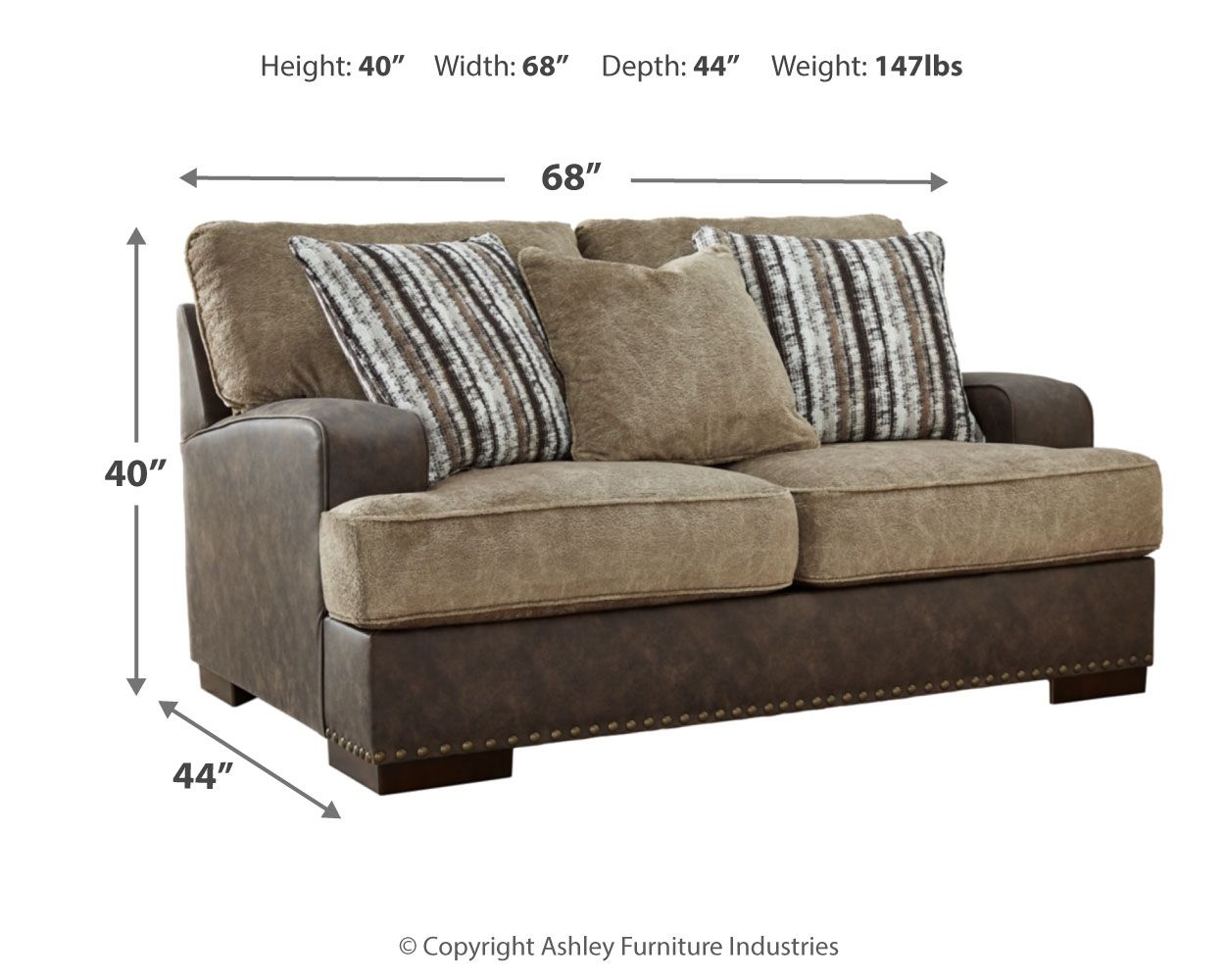 Alesbury - Chocolate - Loveseat - Hornell Furniture Outlet