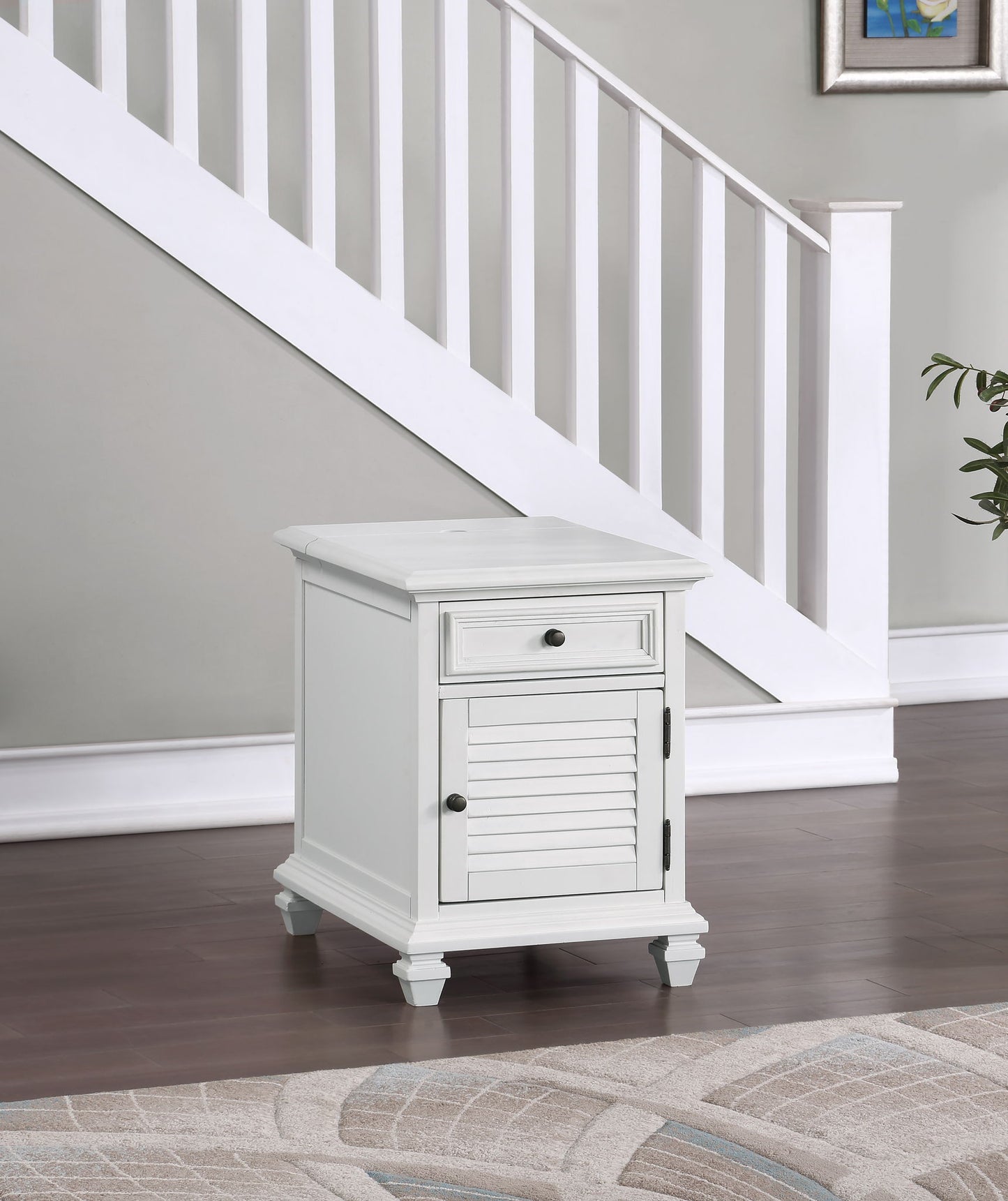 Charlestown - Storage End With USB - White - Hornell Furniture Outlet