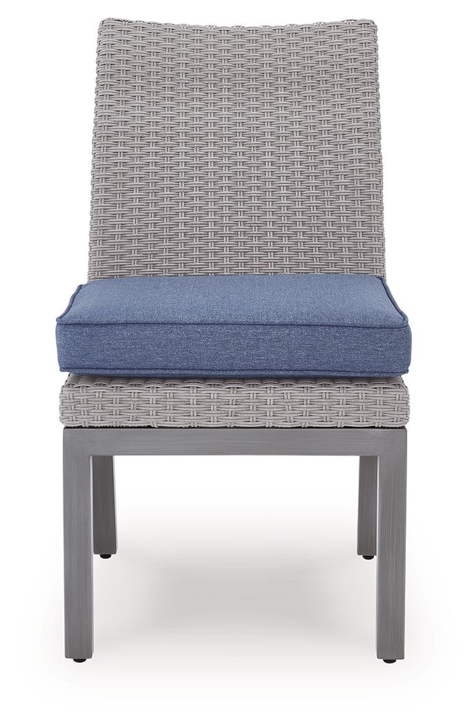 Half Moon Beach - Side Chair With Cushion (Set of 2) - Blue / Gray - Hornell Furniture Outlet