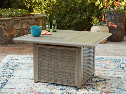 Cliff Trails - Beige - Square Fire Pit Table - Hornell Furniture Outlet