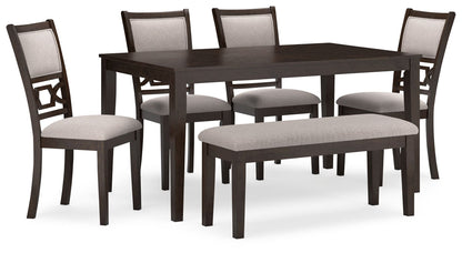 Langwest - Brown - Dining Room Table Set (Set of 6) - Hornell Furniture Outlet