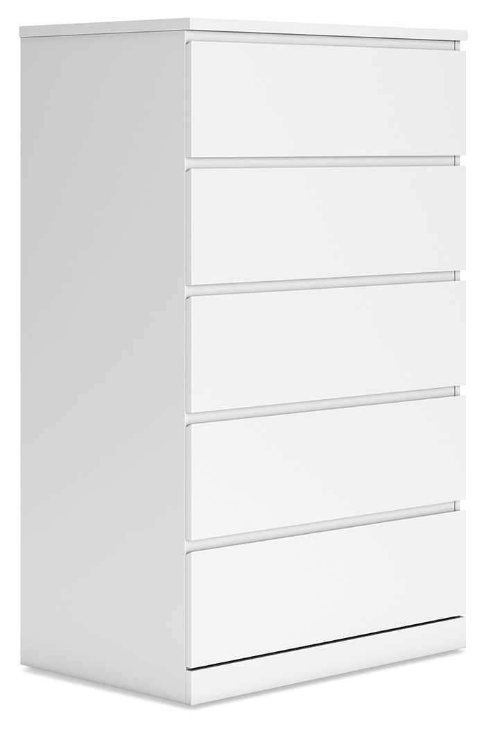 Onita - White - Five Drawer Chest - Hornell Furniture Outlet