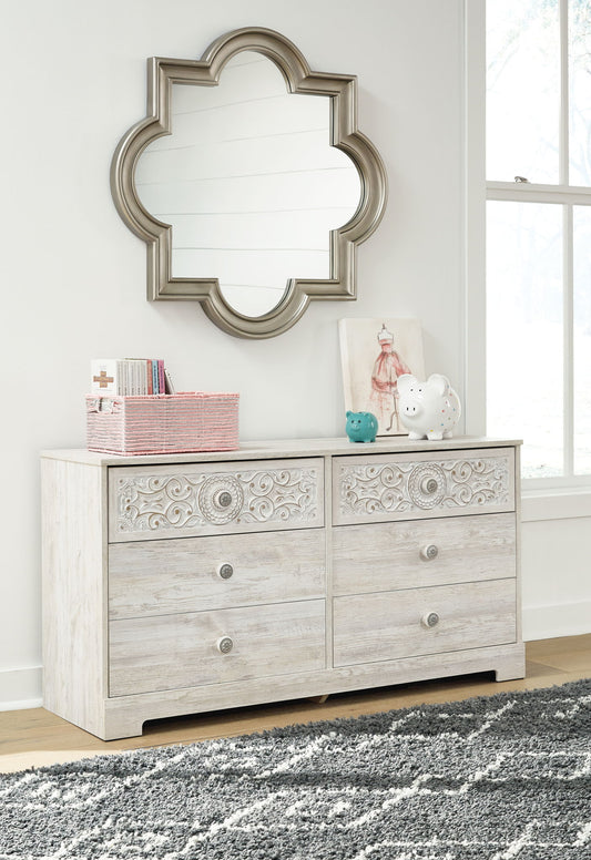 Paxberry - Whitewash - Six Drawer Dresser - Weatherworn - Hornell Furniture Outlet