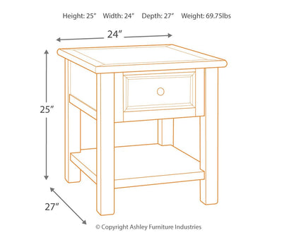 Bolanburg - White / Brown / Beige - Rectangular End Table - Hornell Furniture Outlet