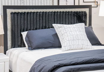Zuraleus - Black - Queen Upholstered Panel Headboard - Hornell Furniture Outlet