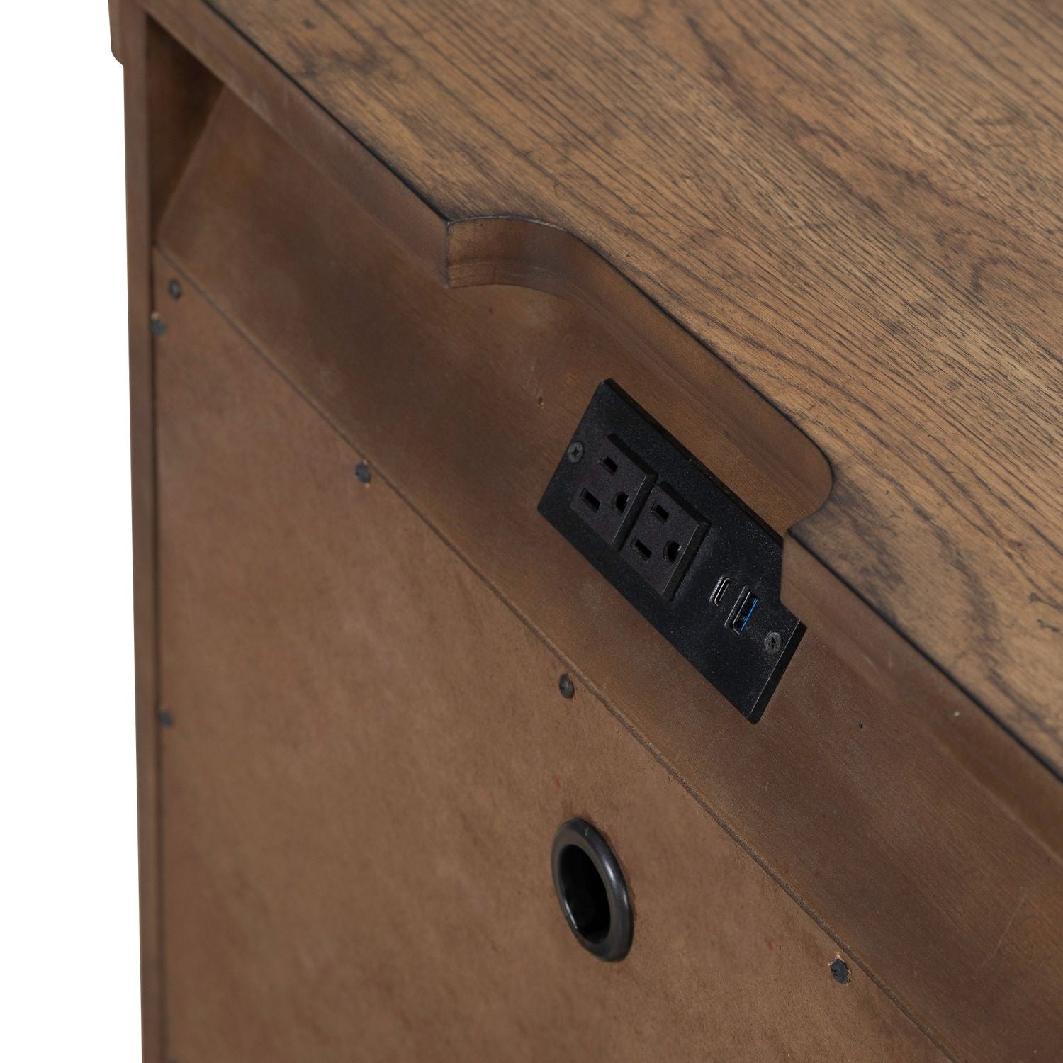 Carolina Park - Nightstand With Charging Station - Brown - Hornell Furniture Outlet