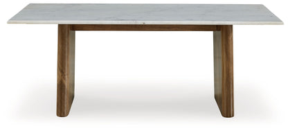 Isanti - Light Brown / White - Rectangular Cocktail Table - Hornell Furniture Outlet