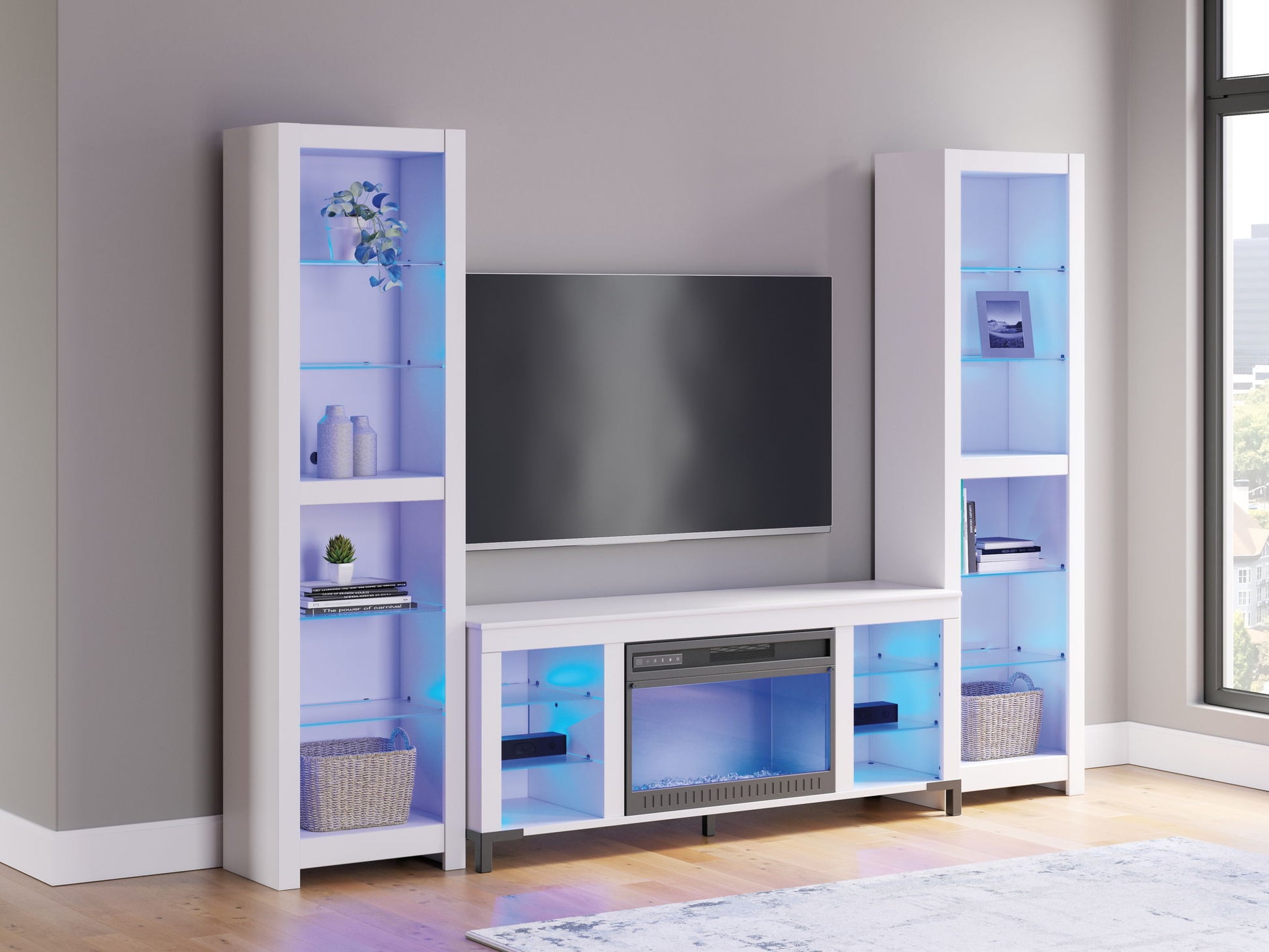 Brollevi - White - 3 - Piece Entertainment Center - Hornell Furniture Outlet