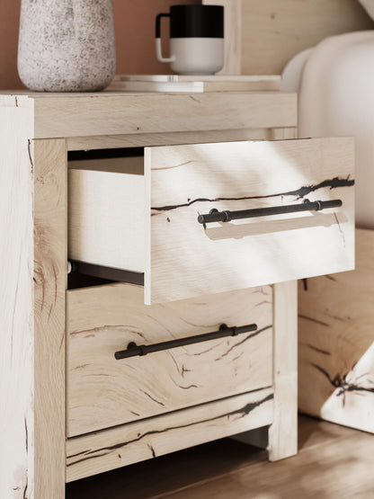 Lawroy - Two Drawer Night Stand - Light Natural - Hornell Furniture Outlet