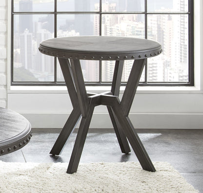 Alamo - Round End Table - Gray - Hornell Furniture Outlet
