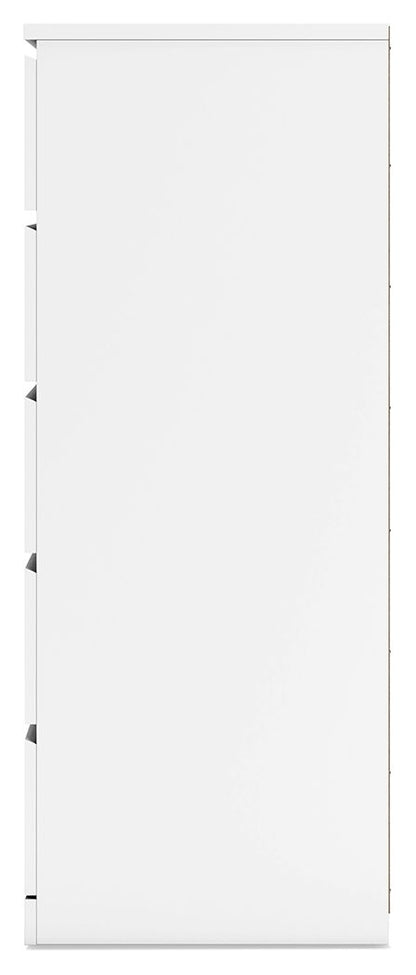 Onita - White - Five Drawer Chest - Hornell Furniture Outlet