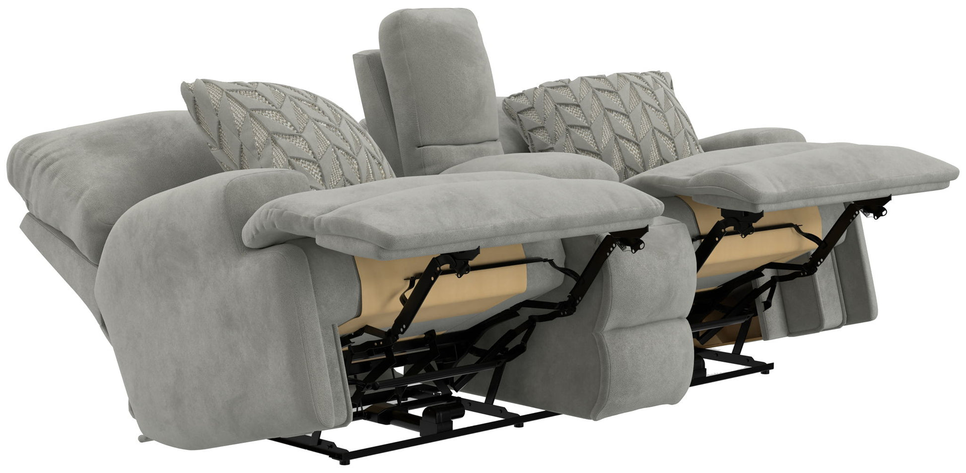 Renaldo - Power Console Loveseat With Zero Gravity Recline - Stone - Hornell Furniture Outlet