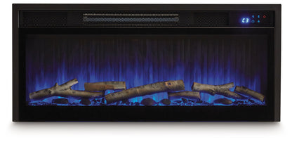 Entertainment Accessories - Black - Fireplace Insert With Faux Birch Log Set - Hornell Furniture Outlet