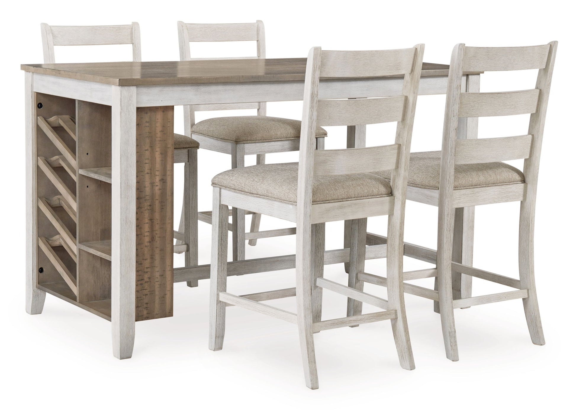 Skempton - Rectangular Counter Table With Storage - White - Hornell Furniture Outlet