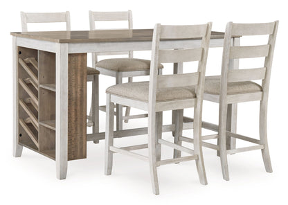 Skempton - Rectangular Counter Table With Storage - White - Hornell Furniture Outlet